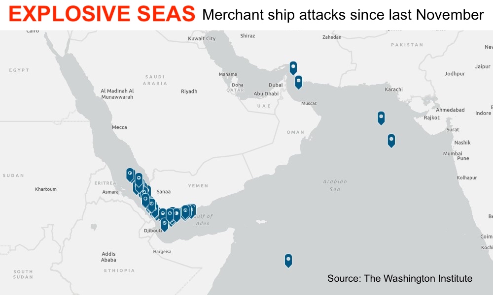 Otros dos barcos MSC atacados por los hutíes